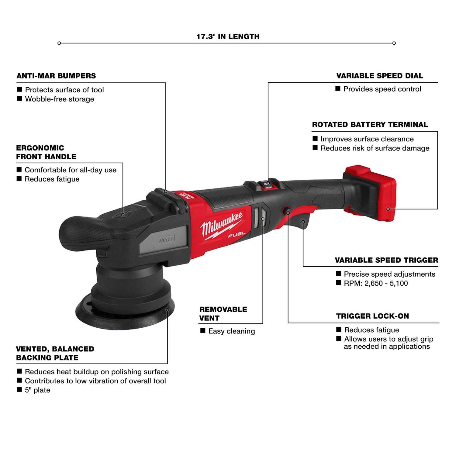 Milwaukee 2684-22HD M18 FUEL 15mm Random Orbital Polisher Kit - Image 4