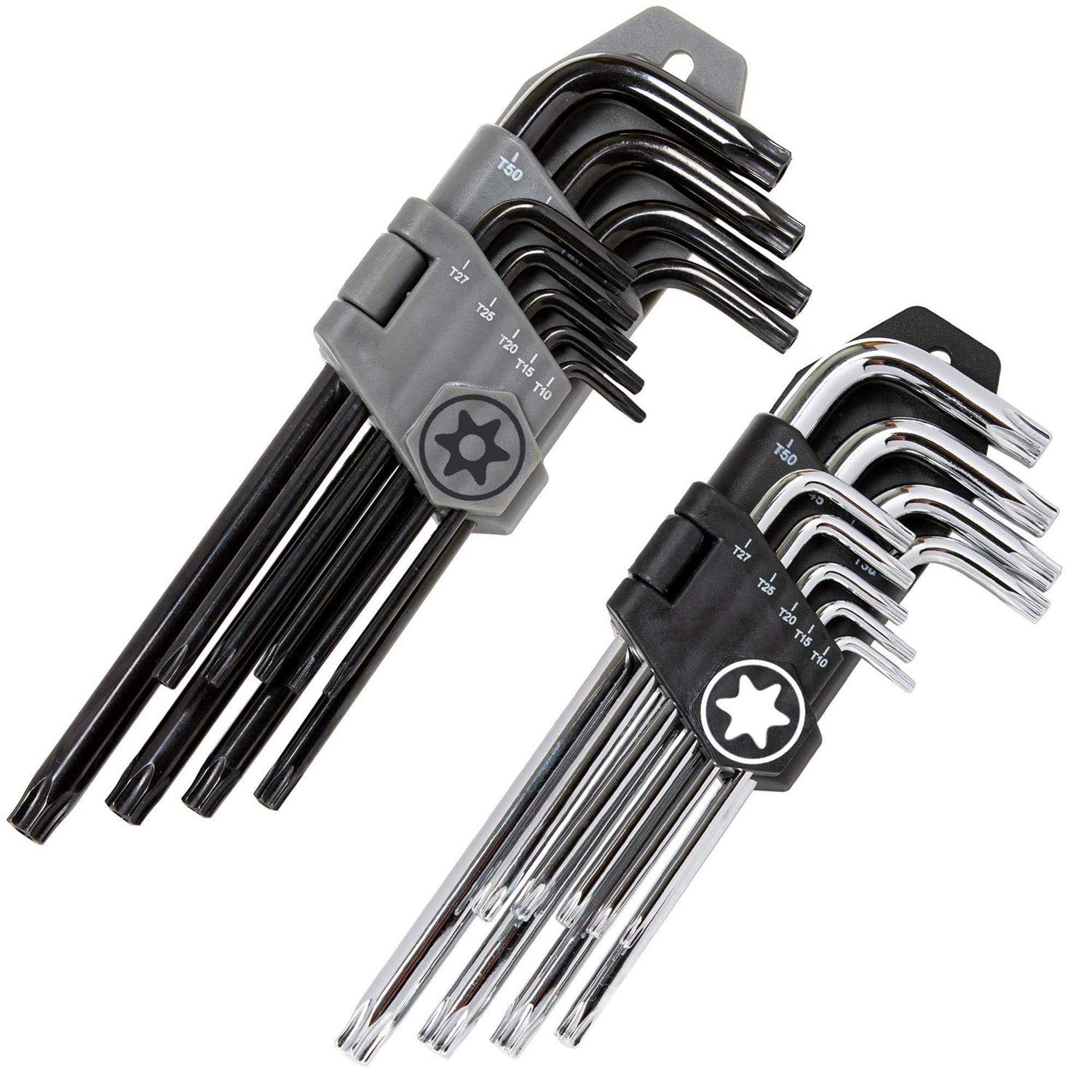 Owl Tools Torx Wrench and Security Bit Wrench Set 9 Standard Torx Star Wrenches and 9 Security Tamper Proof Torx W