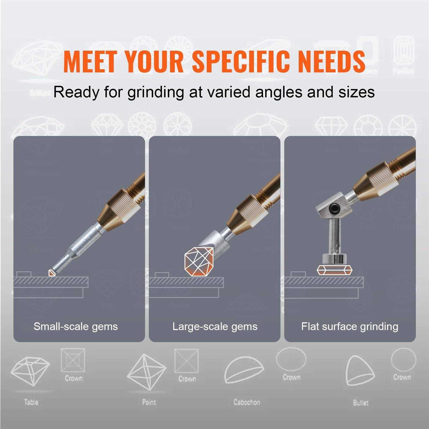 VEVOR Gem Faceting Machine 2800RPM Jade Grinding Polishing Machine 180W 110V Rock Polisher Jewel Angle Polisher with Faceted Manipulator and 1 Bag - Image 3