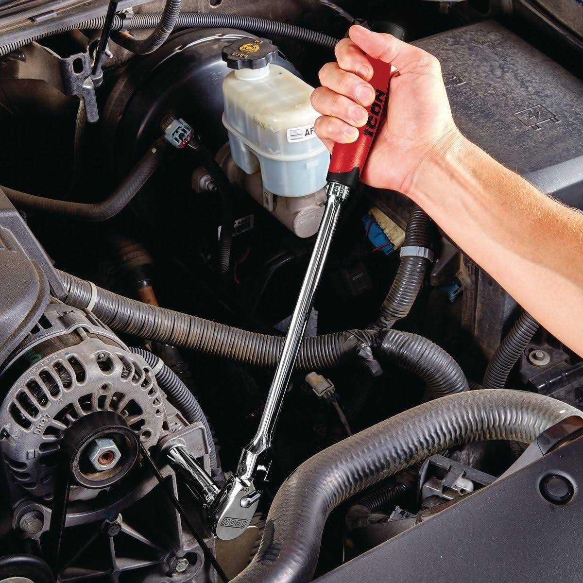 Icon 1/2 in. Drive Professional Long-Reach Flex-Head Ratchet with Comfort Grip - Image 5