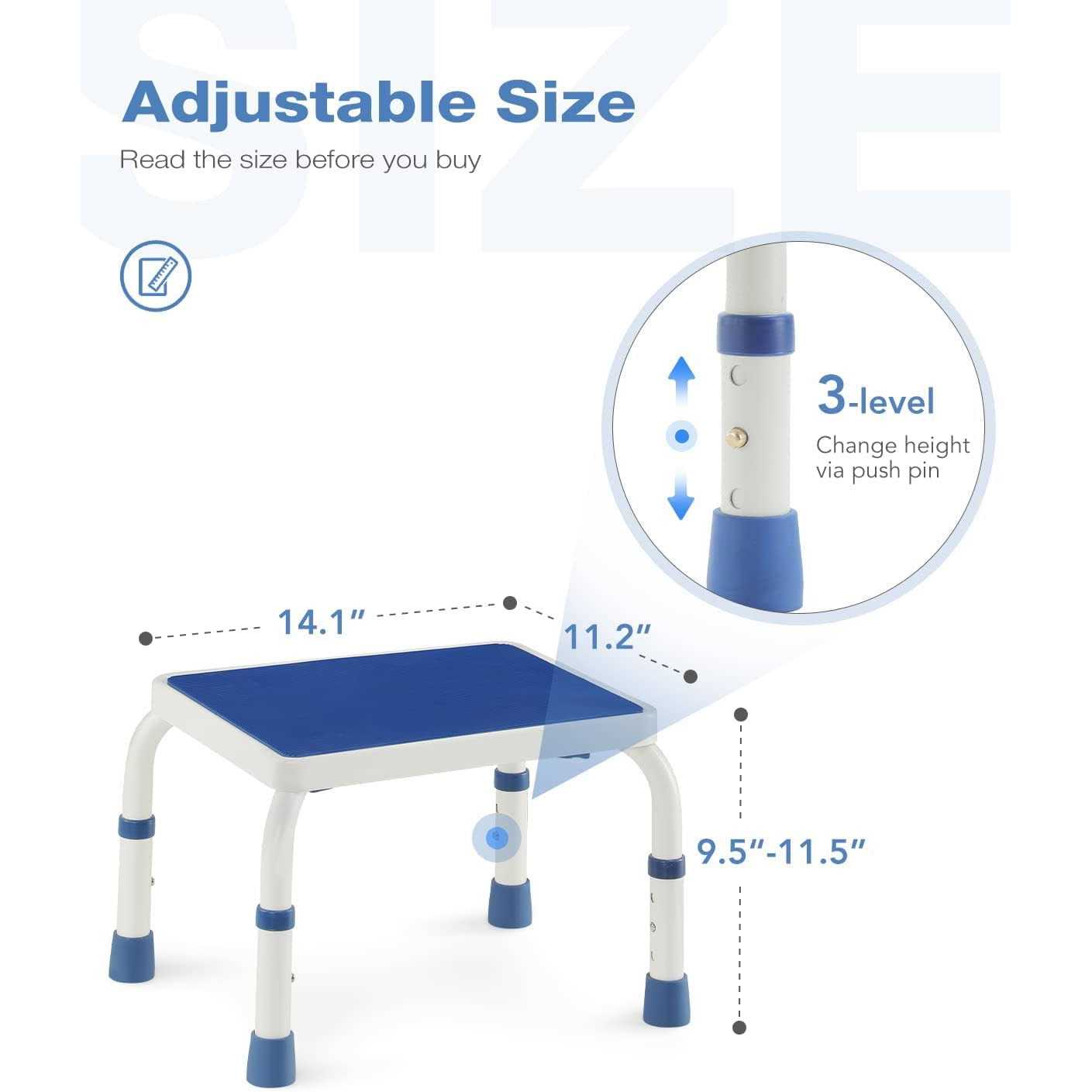 Greenchief Metal Step Stool for Adults and Elderly Kitchen Step Stool Bedside Step Stool Small Step Stool for Bathtub Toilet Stepping Stool - Image 5