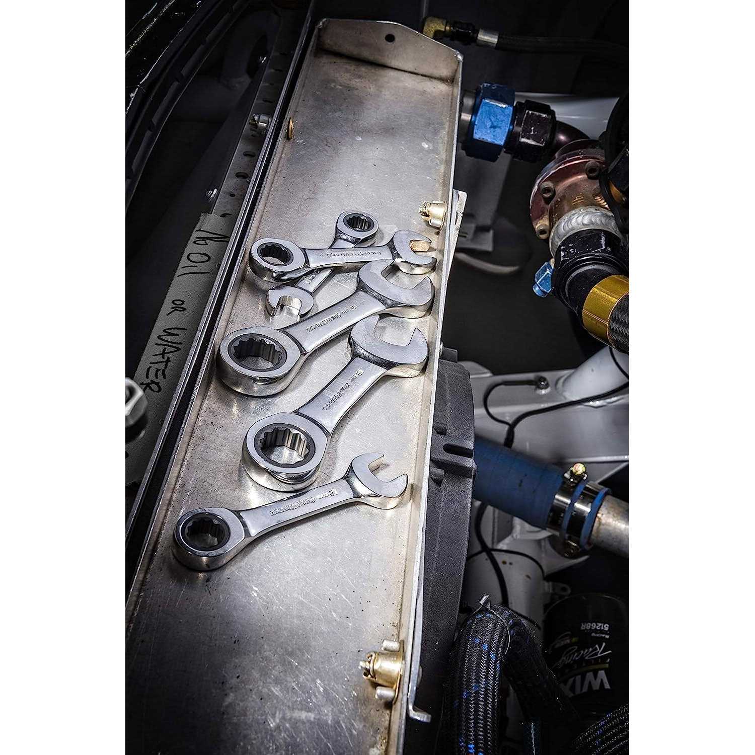 GEARWRENCH 85034 34 Pc. 12 Point Standard & Stubby Ratcheting Combination SAE/Metric Wrench Set - Image 4