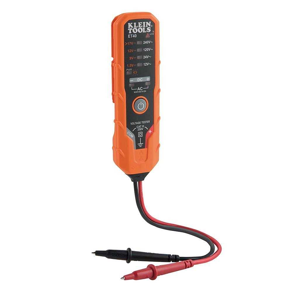 Klein Tools 80077 Voltage Tester Kit with Electronic AC/DC GFCI Outlet Tester and Non-Contact Voltage Tester Pen - Image 4