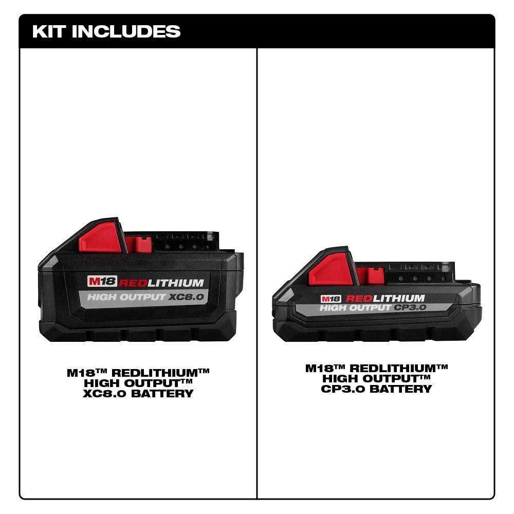 Milwaukee M18 18-Volt Lithium-Ion HIGH OUTPUT XC 8.0 Ah and 3 Ah Battery 48-11-1835S - Image 4