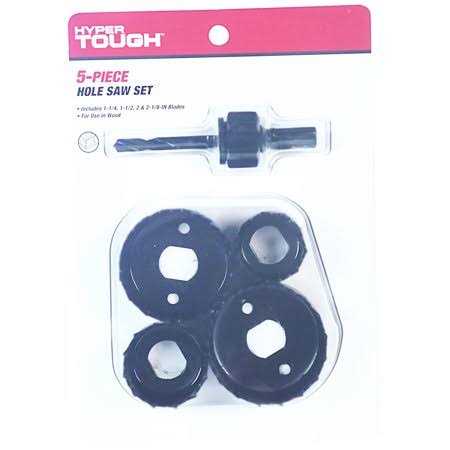 Hyper Tough Hole Saw Set with Arbor 1-1/4-inch, 1-1/2-inch, 2-inch and 2-1/8-inch - Image 3