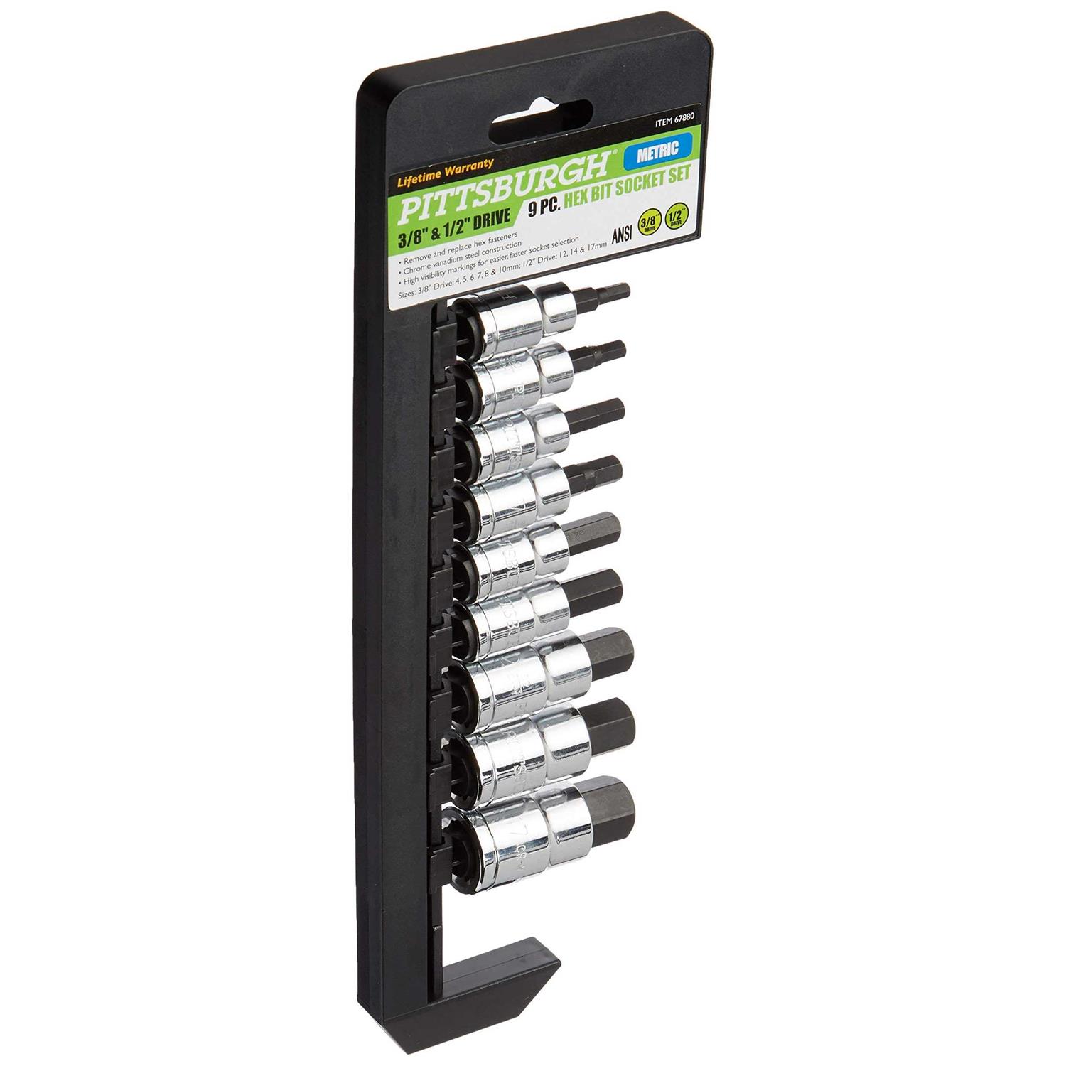 Pittsburgh 3/8 in. 1/2 in. Drive Metric Hex Socket Set - Image 3