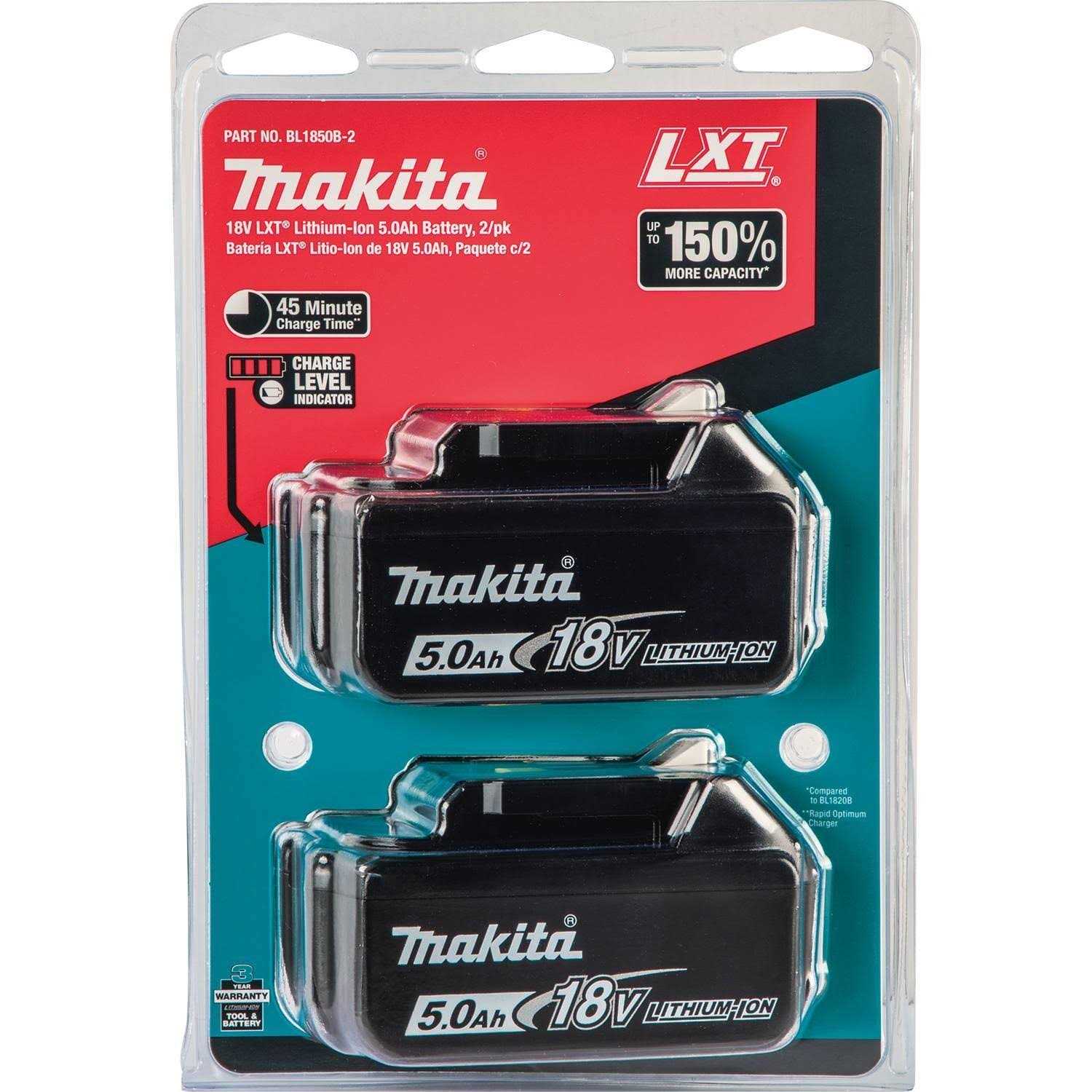 Makita BL1850B-2 18V LXT Lithium-Ion 5.0Ah Battery - Image 4