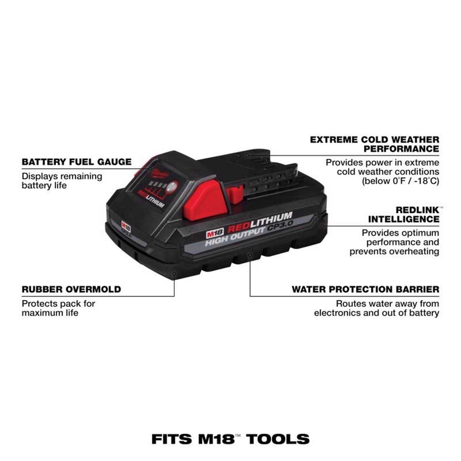 Milwaukee M18 REDLITHIUM High Output CP3.0 Battery 48-11-1837 - Image 3