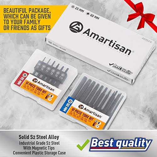 Torx Bits Set, Amartisan 24-Piece Security Torx Bit Set, Tamper Resistant Star Bits Set S2 Steel, 1 and 2.3 Long T5 - Image 5