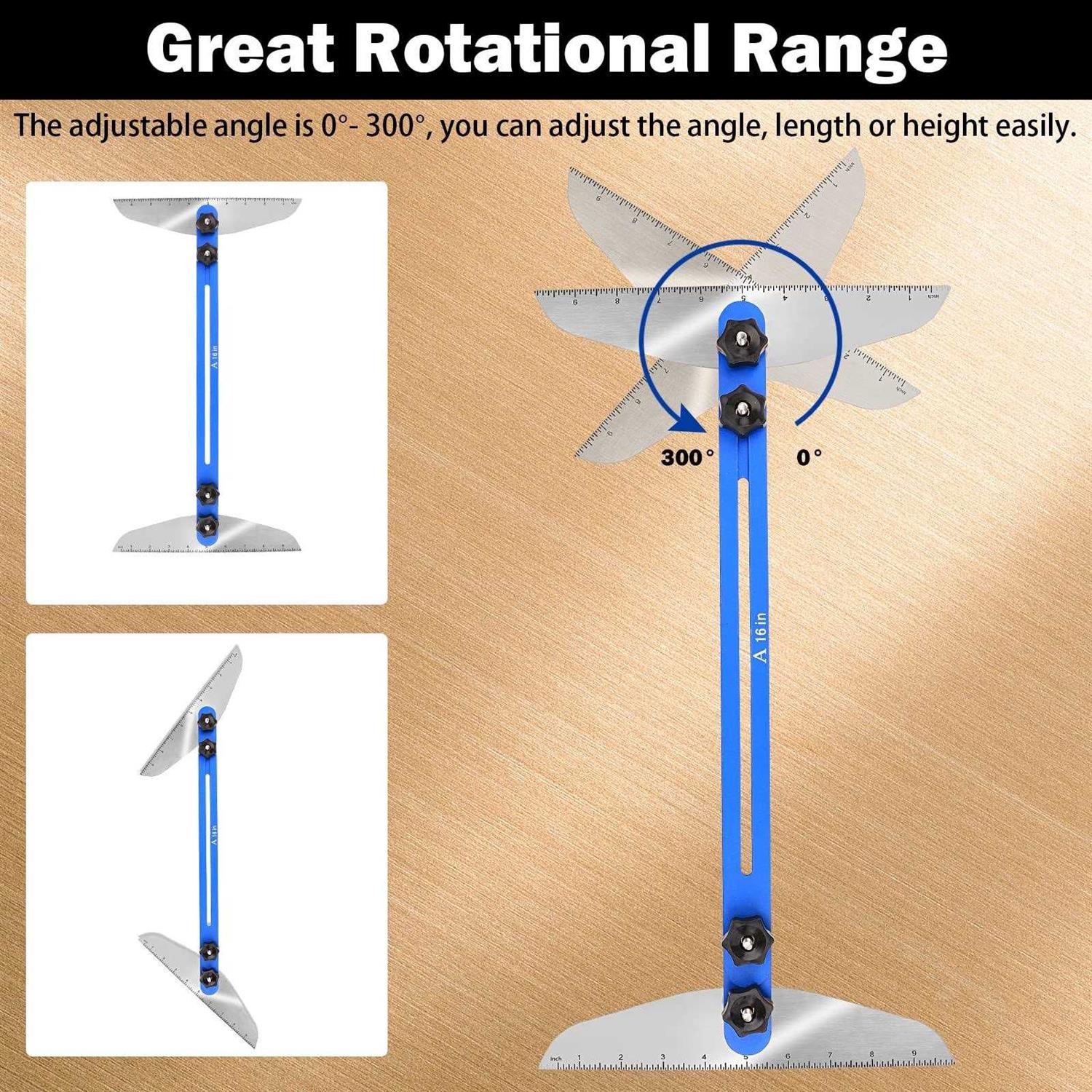 Stair Tread Template Tool, Stair Tread Gauge Stair Tread Jig Tool Shelf Layout Tool Set and Measuring Stair Tool Self Scribe Tool for Stairs Riser - Image 3