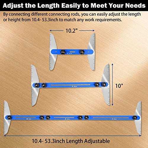 Stair Tread Template Tool, Stair Tread Gauge Stair Tread Jig Tool Shelf Layout Tool Set and Measuring Stair Tool Self Scribe Tool for Stairs Riser - Image 4
