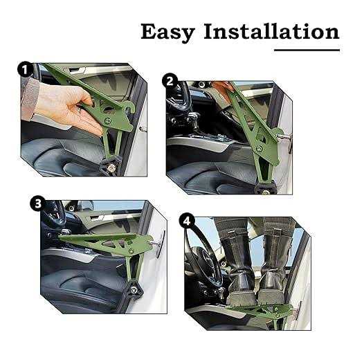 COWVIE Foldable Car Door Step Stand Pedal Access to Vehicle's Top Roof Both Feet Stand Pedal Ladder for Most SUV Truck - Image 3