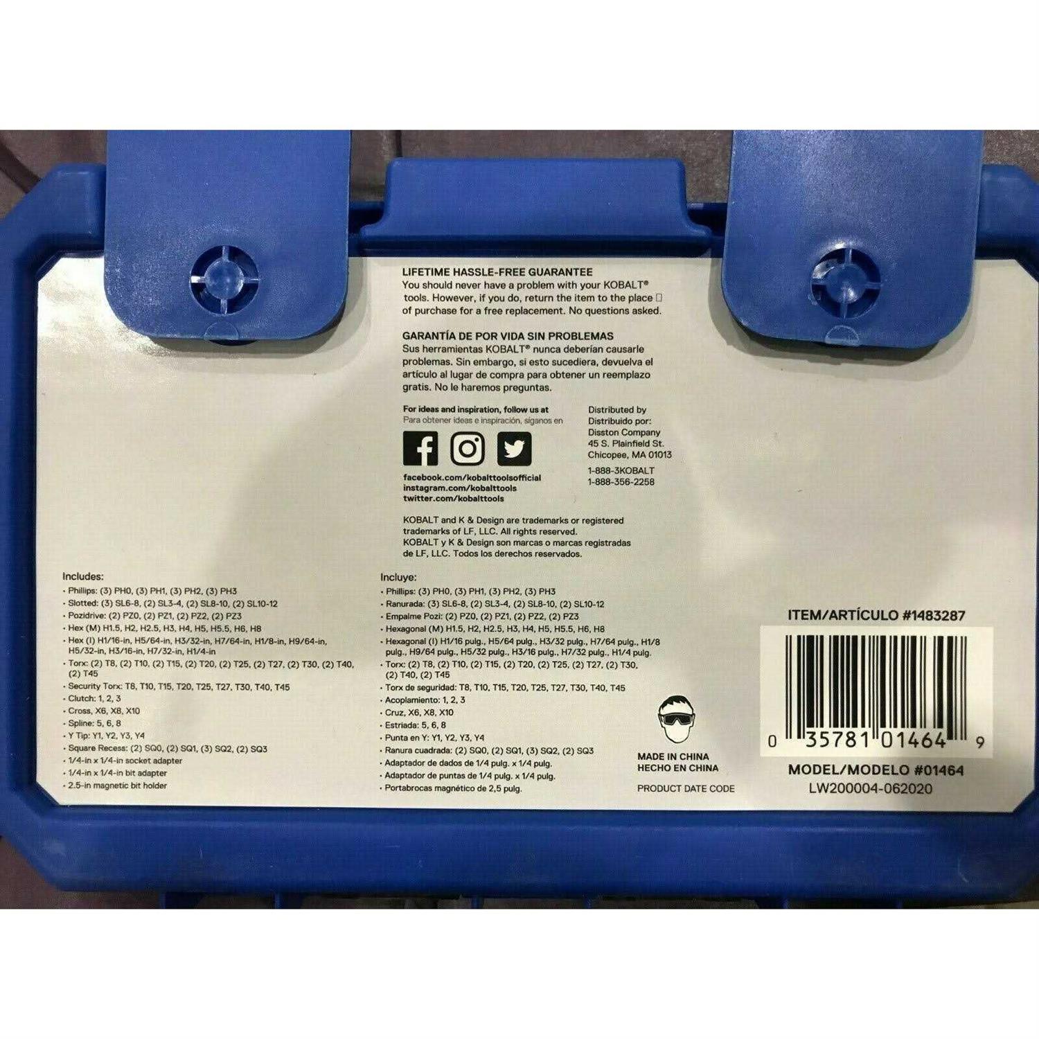 Kobalt 101464 100-Piece 1-in Steel Hex Shank Screwdriver Bit Set - Image 3