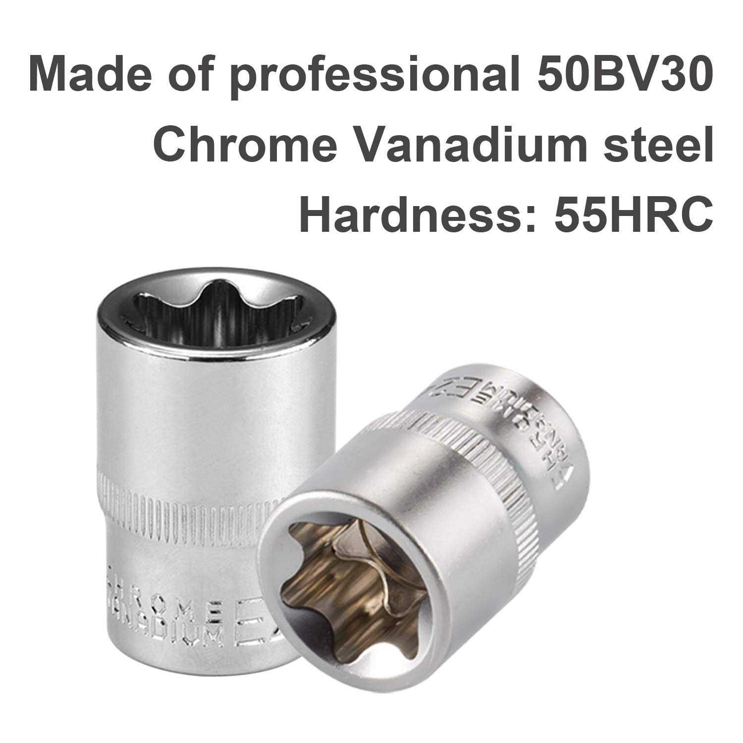 Female E Torx Socket Set 3/8 1/2 1/4 Drive E4 - Image 5