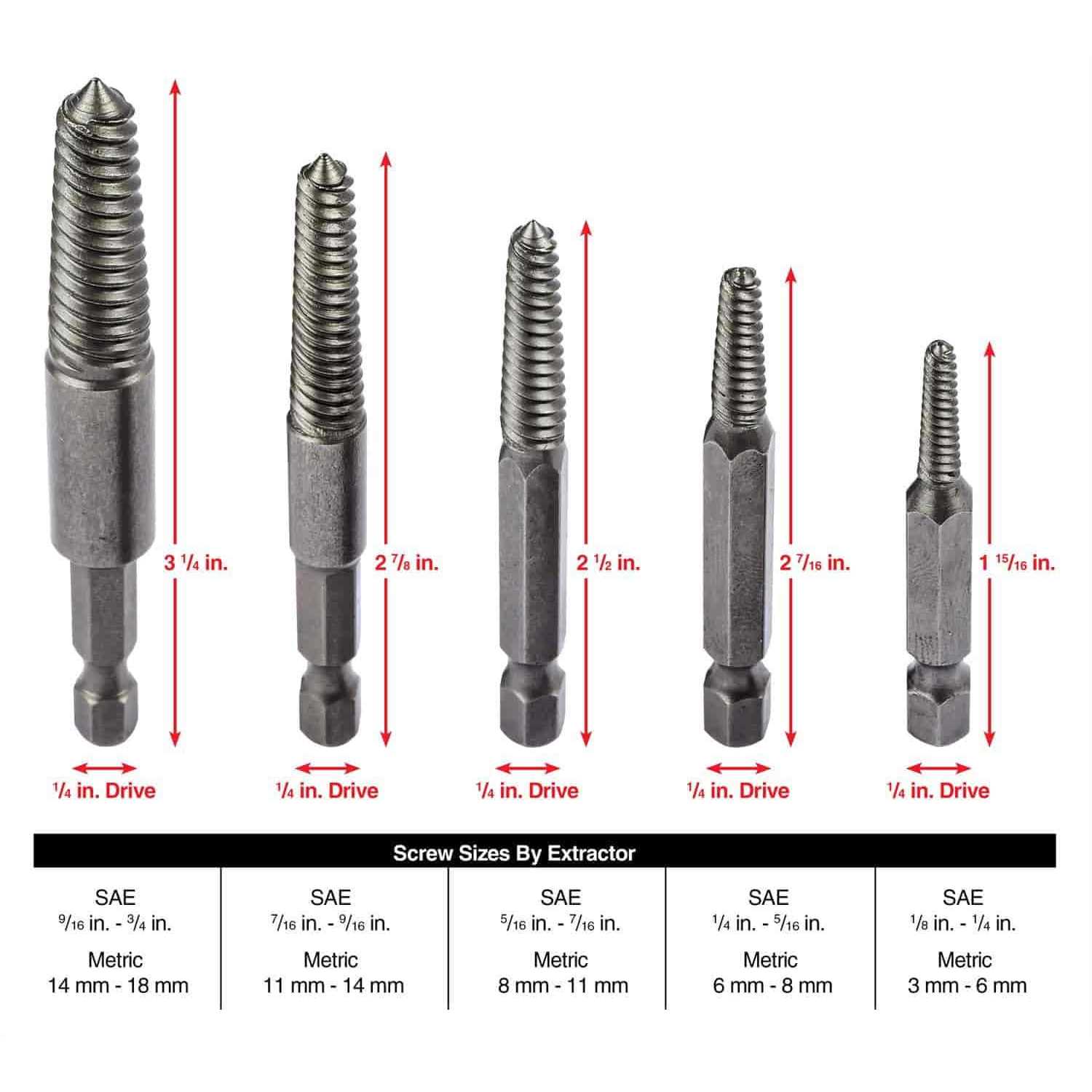 Performance Tool 5-Piece Spiral Power Extractor W2964 - Image 2