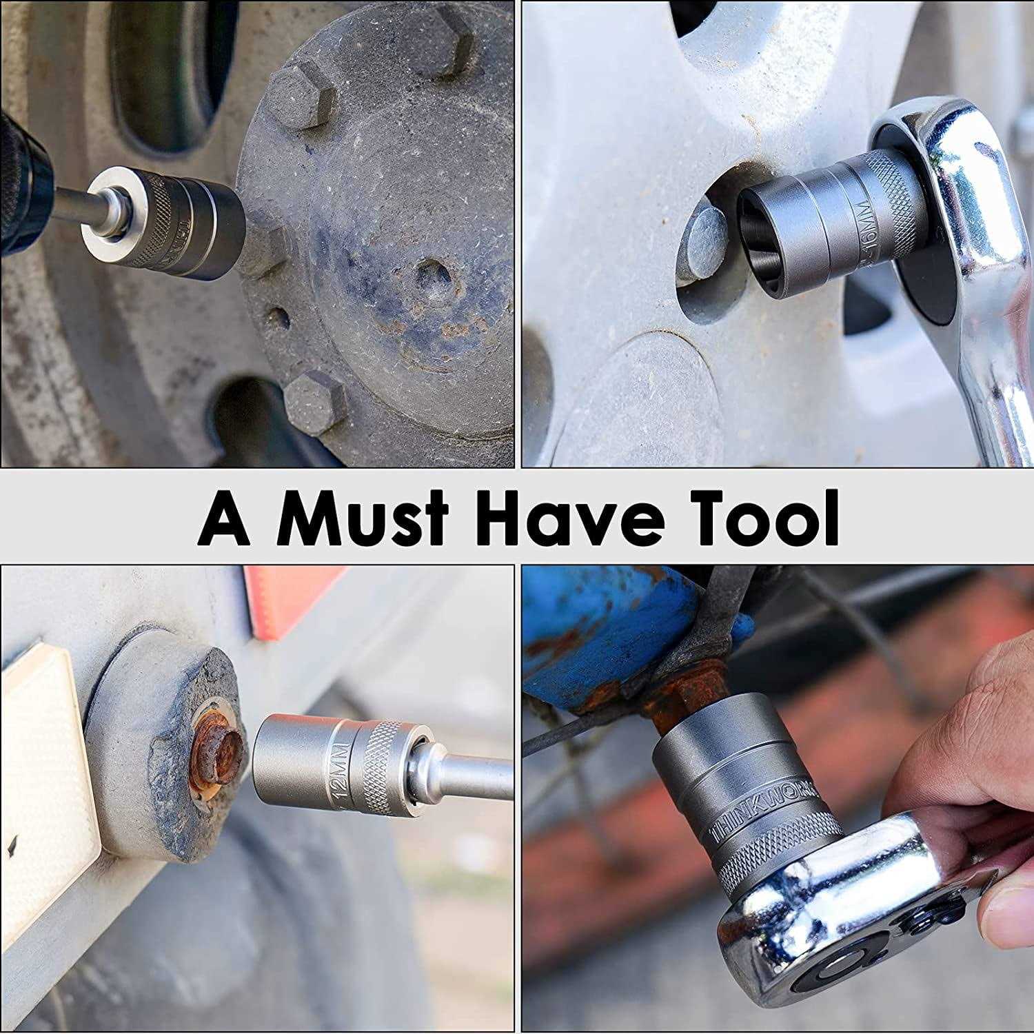 Bolt Extractor Set 13+1 Pieces Impact Bolt & Nut Remover Set Made by THINKWORK TW6008 - Image 4