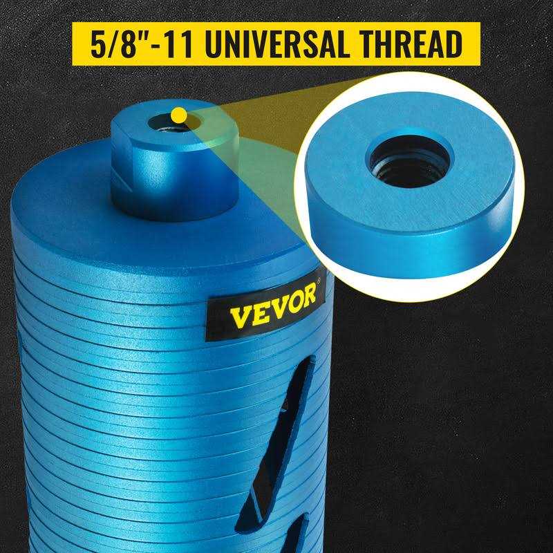 VEVOR Core Drill Bit Diameter 5/8-11 Shank Arbor with a Pilot Bit & 4.5 Blade - Image 4