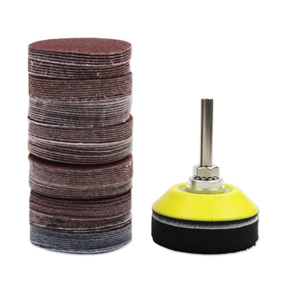 Coceca 100pcs 2 Inch Drill Sander Attachment with Backer Plate 1/4' Shank Sanding Discs Pad Kit Includes 80-3000 Grit Sandpapers - Image 4