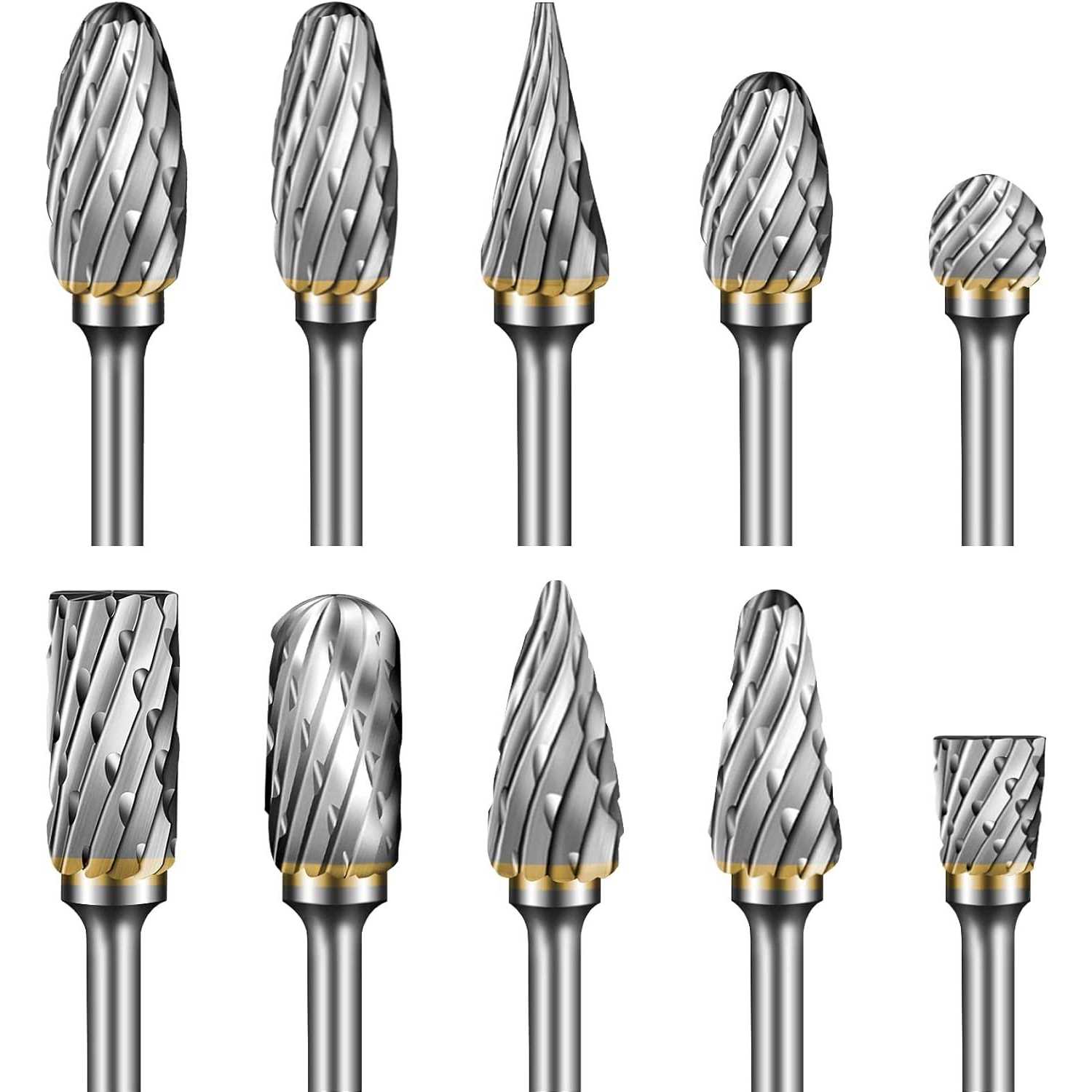 FOTYBEI 10Pcs Tungsten Carbide Rotary Burr Set Compatible with Dremel Rotary Tool Accessories - Image 5