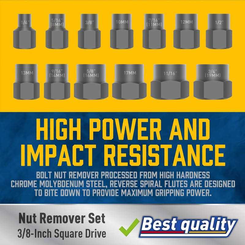 Amartisan Impact Bolt Extractor Tool 13PC Bolt Nut Removal Extractor Socket Tool Set - Image 3