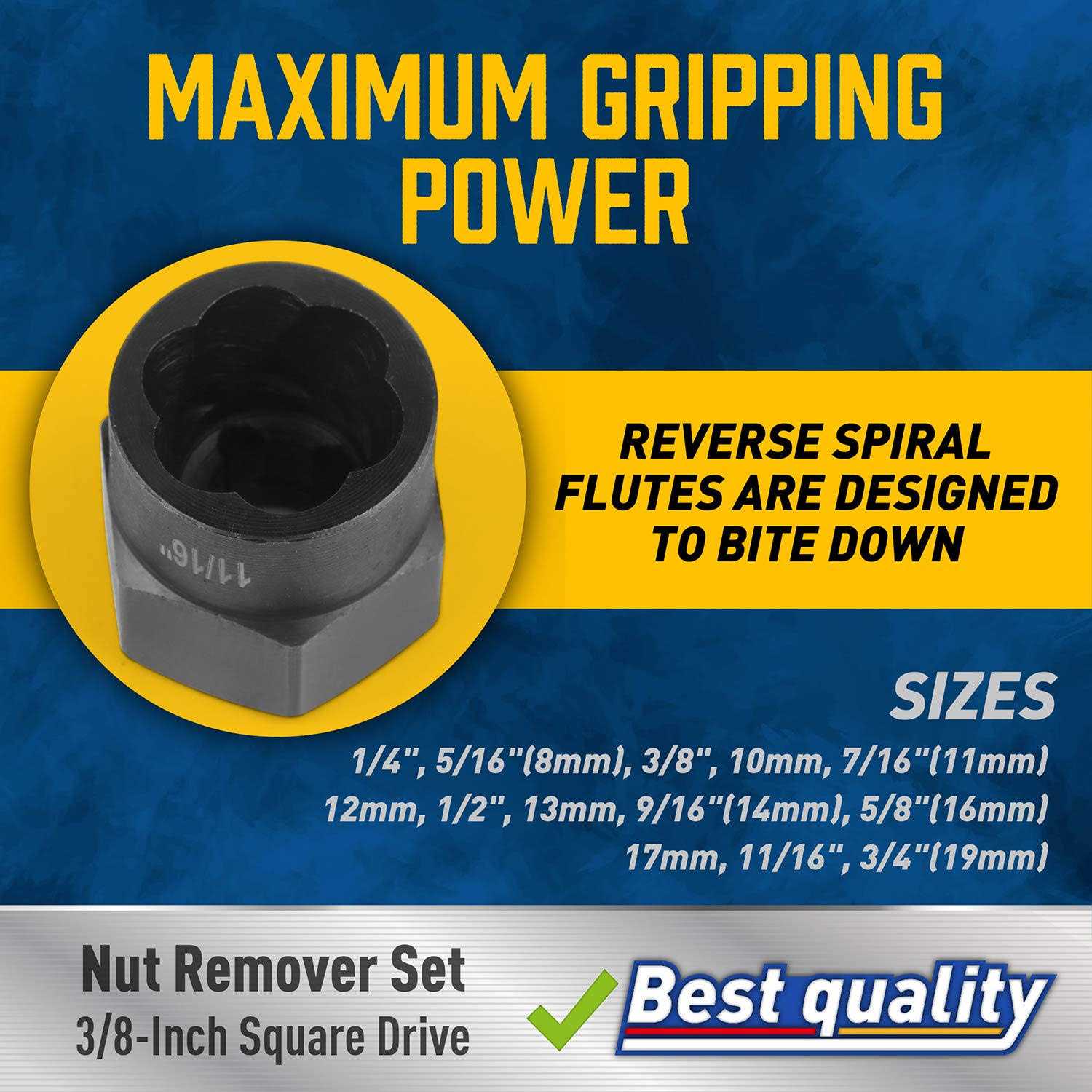 Amartisan Impact Bolt Extractor Tool 13PC Bolt Nut Removal Extractor Socket Tool Set - Image 4