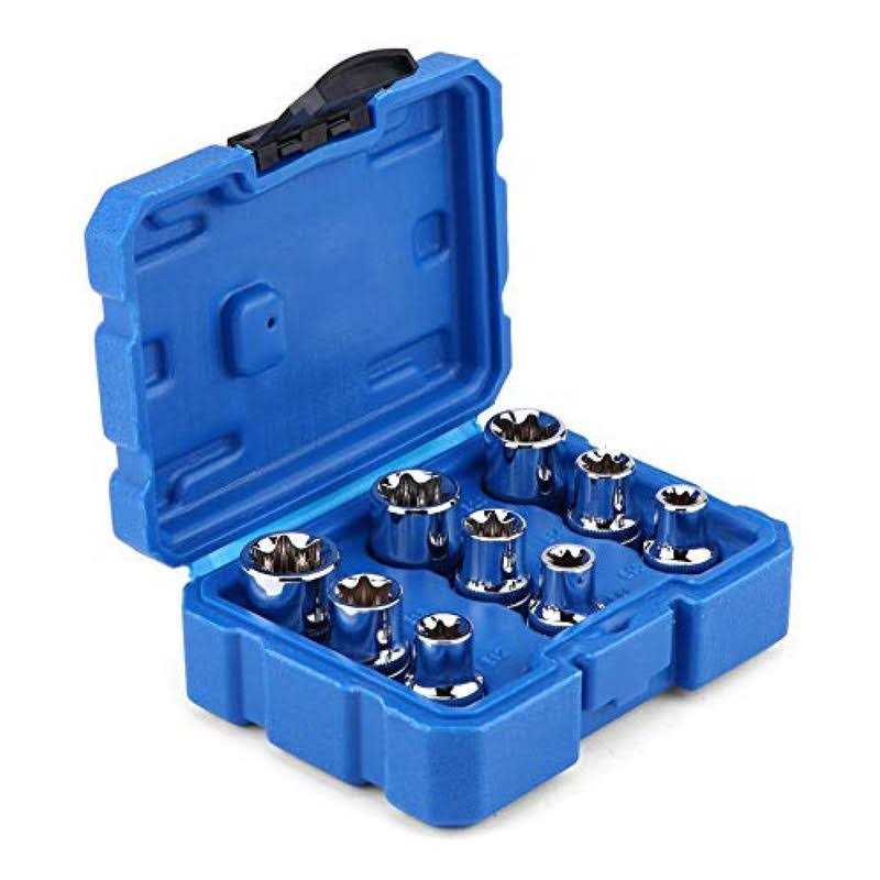 Casoman 11 pc Female E-Torx Star Socket Set with Rail Female External Star Socket Set - Image 4