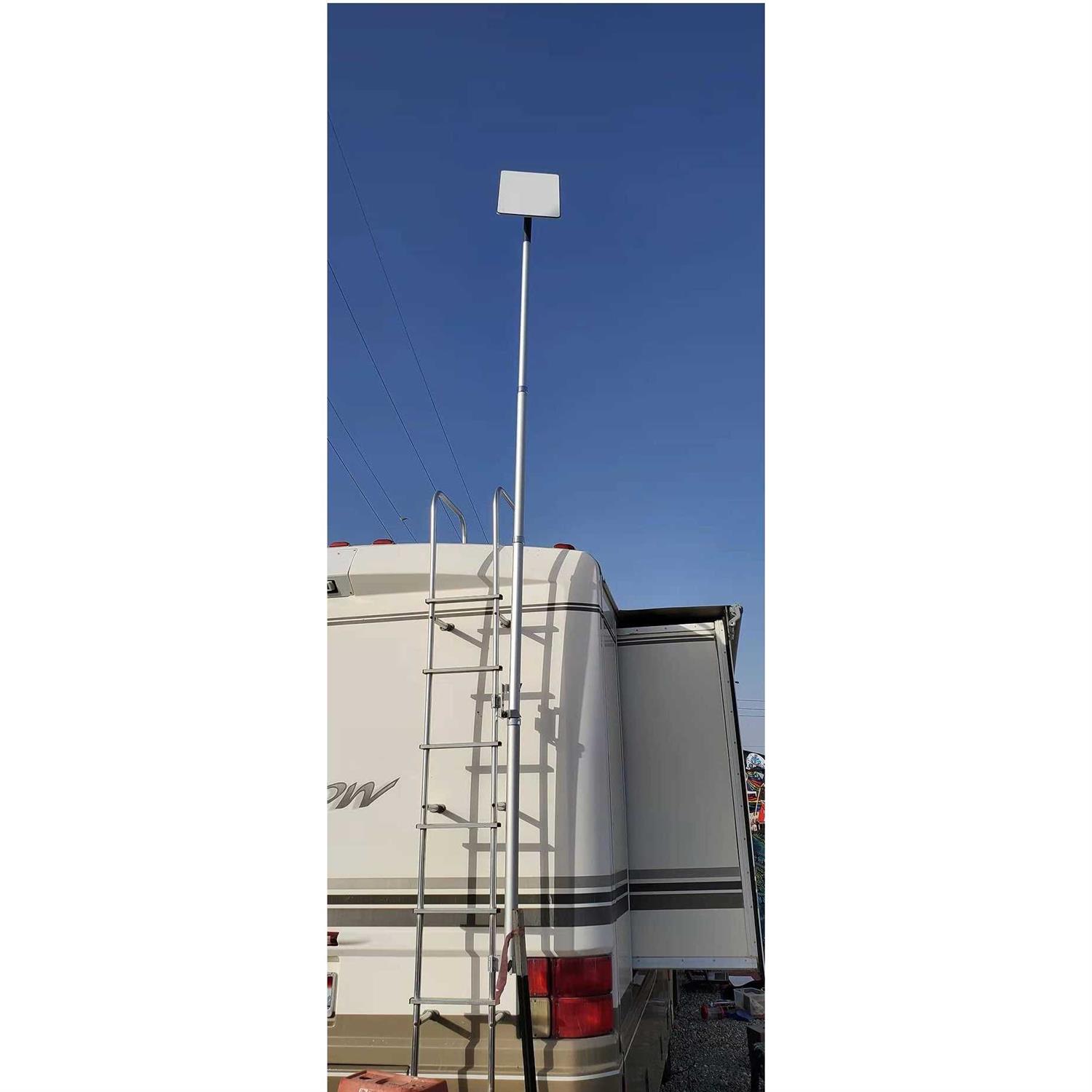 Eez RV Products Telescopic Starlink RV Ladder Pole 10ft with RV Ladder Mounting Bracket Kit Adjustable Hold up to 2.5 inch Diameter Pole - Image 3