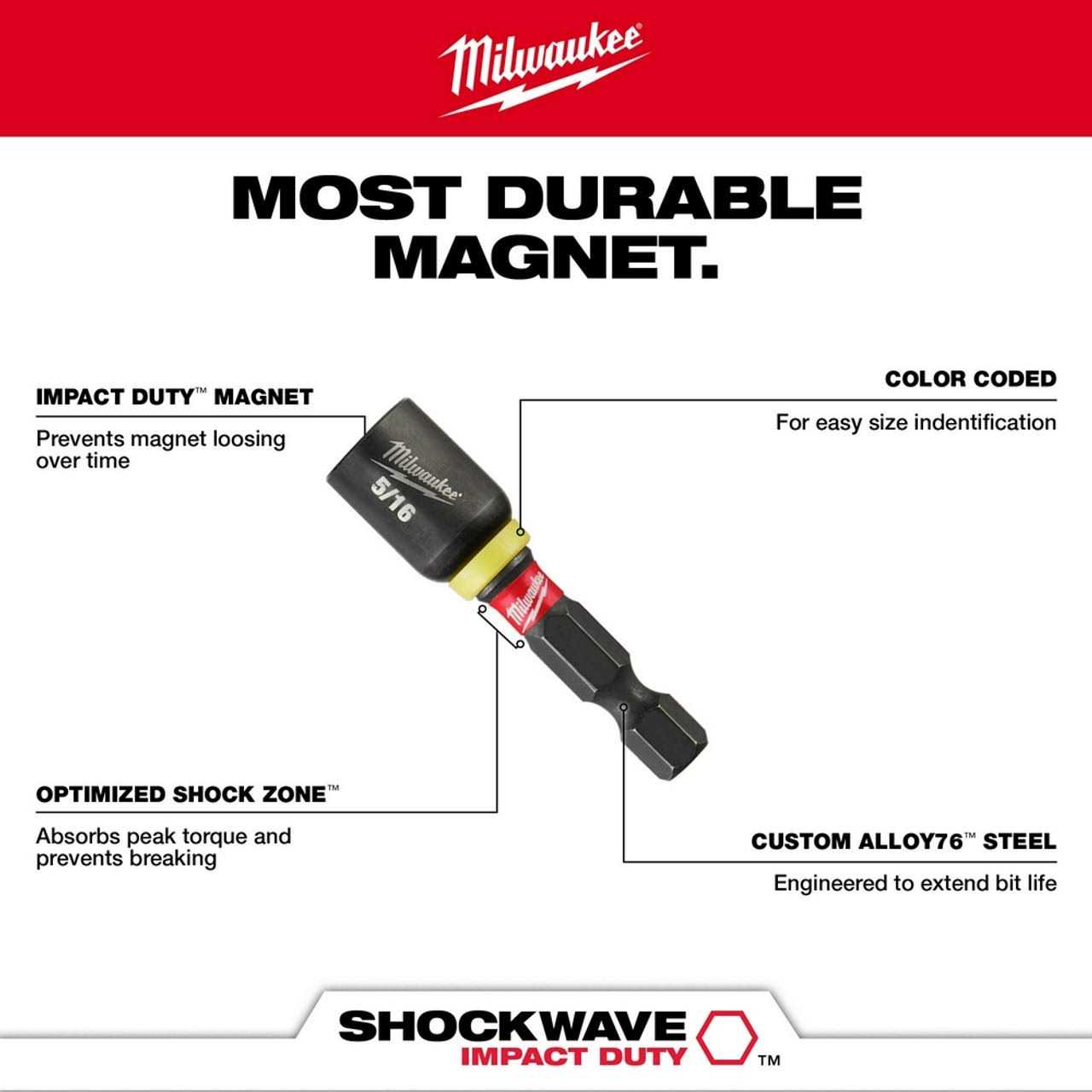 Milwaukee Shockwave Magnetic Nut Driver Set 49-66-4562 - Image 4