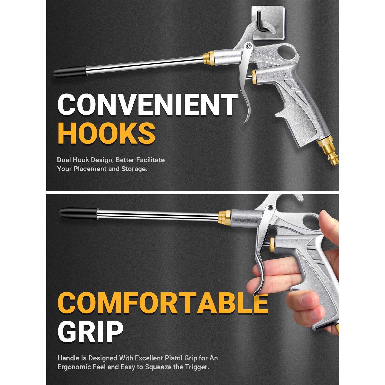 JASTIND Heavy Duty Air Blow Gun Air Nozzle Blow Gun Air Blower for Compressor with Bigger Pipe & Extended Nozzle - Image 3