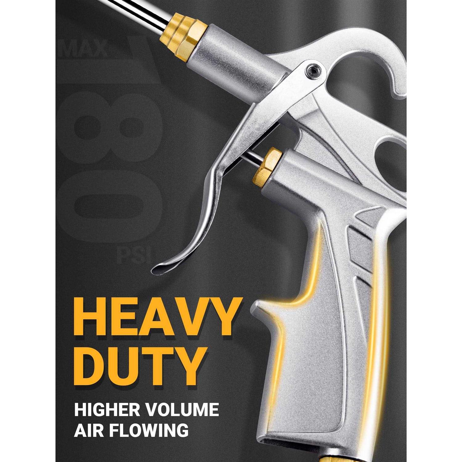 JASTIND Heavy Duty Air Blow Gun Air Nozzle Blow Gun Air Blower for Compressor with Bigger Pipe & Extended Nozzle - Image 4
