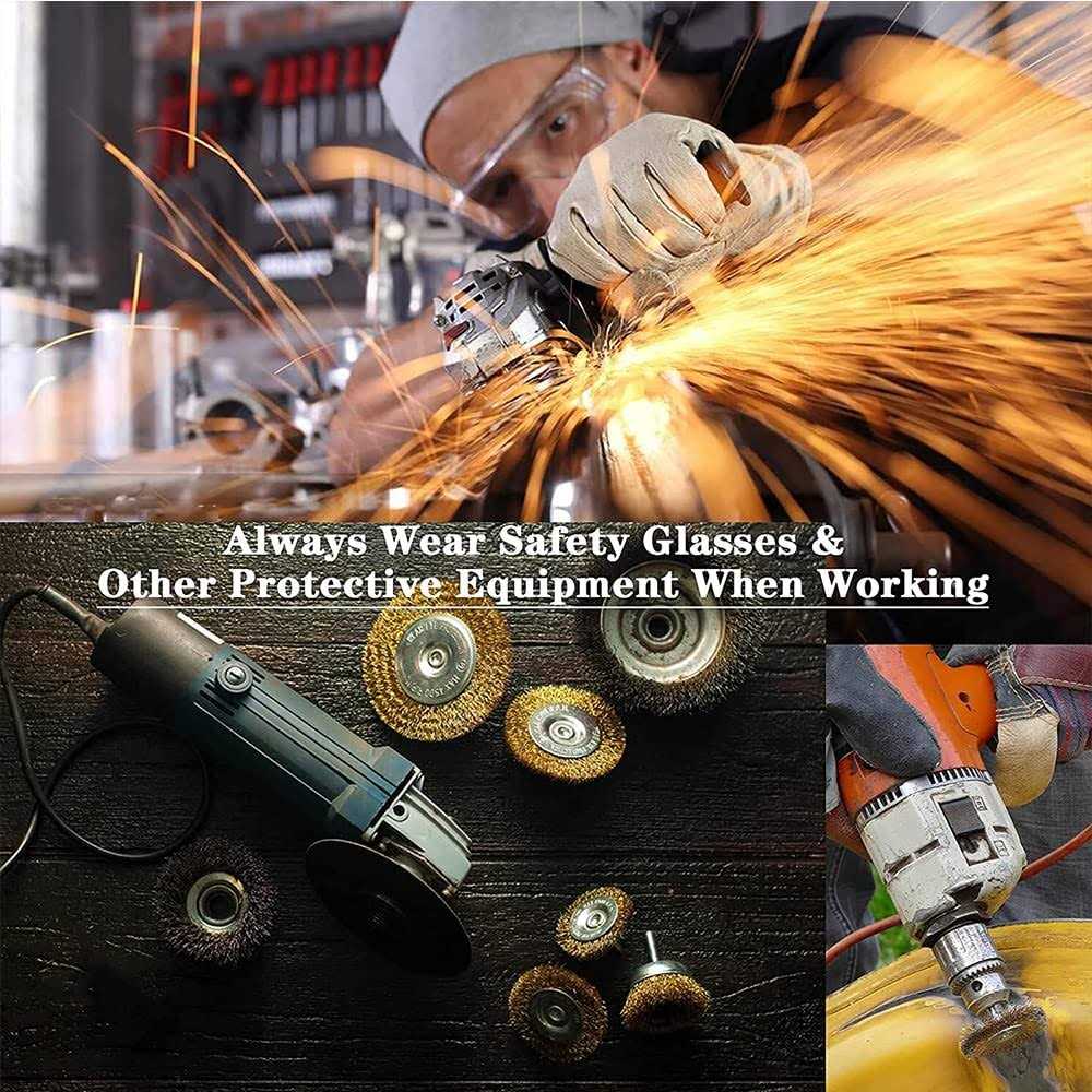 Ervige Wire Brush Wheel Cup Brush Set,12 Pack Coarse Crimped 1/4 Inch Shank Wire Wheel for Drill Attachment - Image 3