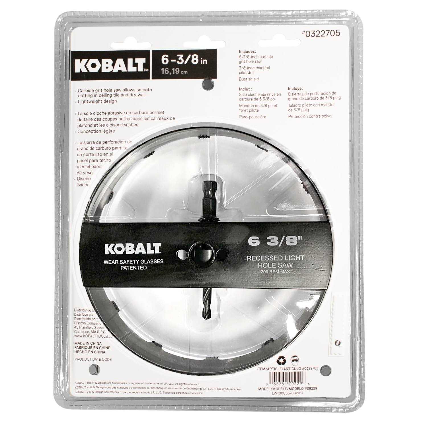 Kobalt 6-3/8-in Carbide-Grit Arbored Recessed Lighting Hole Saw - Image 4