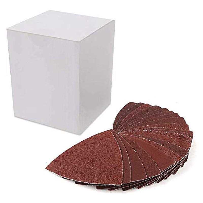 Coceca 100pcs Triangle Sanding Pads Sandpaper Hook and Loop Sanding Sheet for Wood Fit 3-1/8 Inches Oscillating Multi Tool - Image 3