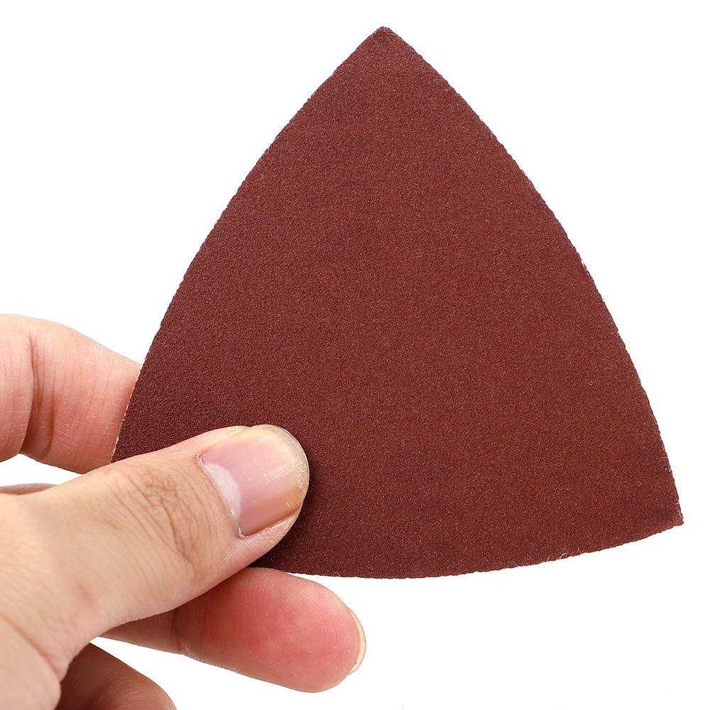 Coceca 100pcs Triangle Sanding Pads Sandpaper Hook and Loop Sanding Sheet for Wood Fit 3-1/8 Inches Oscillating Multi Tool - Image 4
