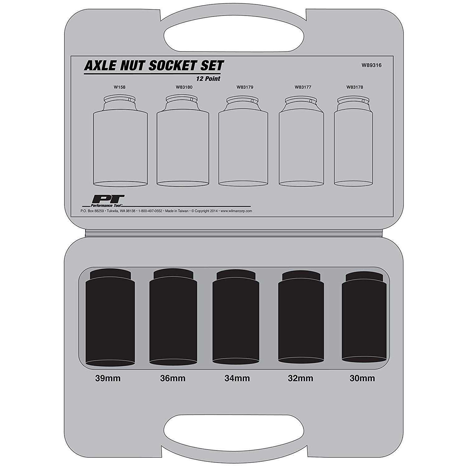 Performance Tool 5-PC 12 Point Axle Nut Socket W89316 - Image 2