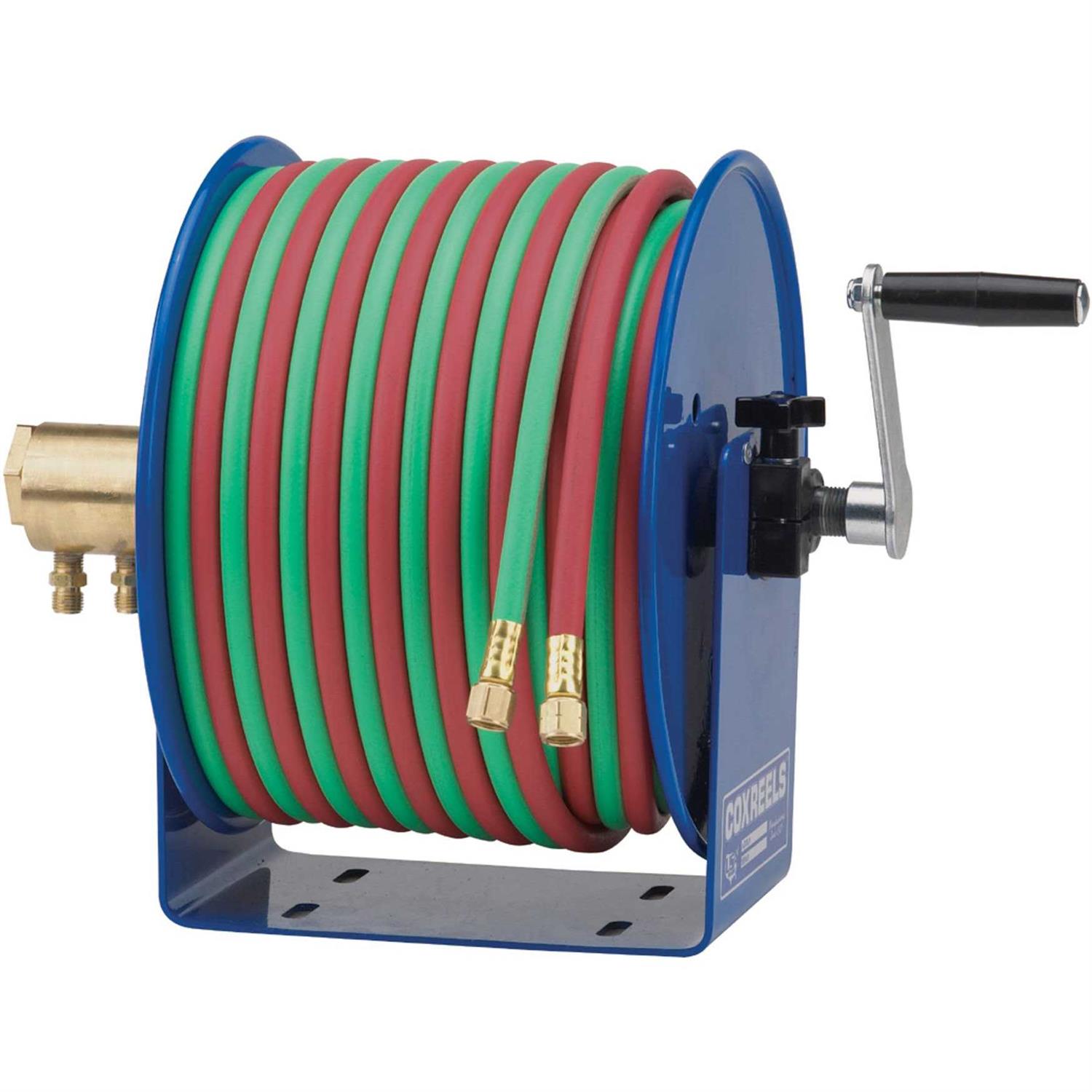 Coxreels 112WL-1-100 100W Series Welding Hand Crank Twin Line Hose Reel - Image 2