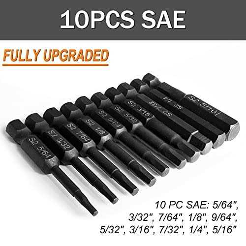 Hex Head Allen Wrench Drill Bit Set PTSLKHN Upgraded 1/4 Quick Release Shank Magnetic Screwdriver Bit Set - Image 4