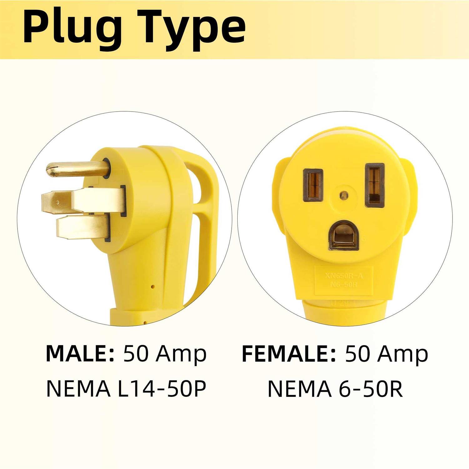 Flameweld Welder Adapter Cord 14-50P Male Plug to 6-50R Female 4 Prong 50 Amp to 50 Amp Power Adapter Plug for Welder - Image 4