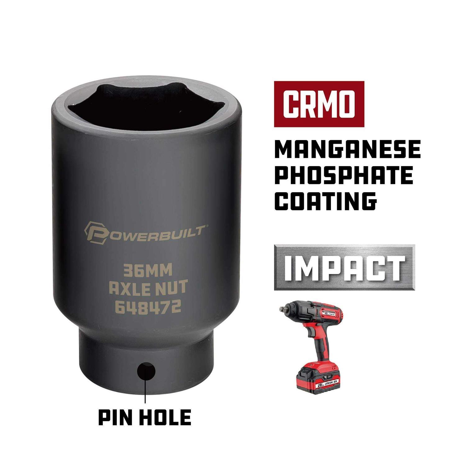 Powerbuilt 4 Piece Axle Nut Socket Set - Image 4