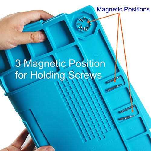 HPFIX Premium Heat Resistant 932°F Blue Magnetic Repair Work Mat Large Silicone Soldering Mat for Soldering - Image 4