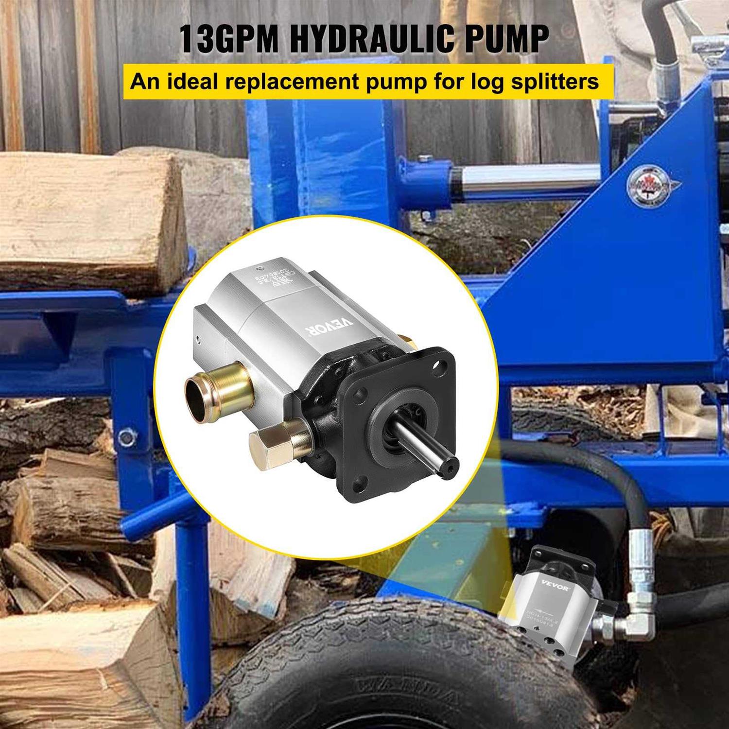 VEVOR Bestauto Hydraulic Wood Splitter Pump 3000 PSI 2 Stage Log Splitter Pump 13 GPM - Image 4