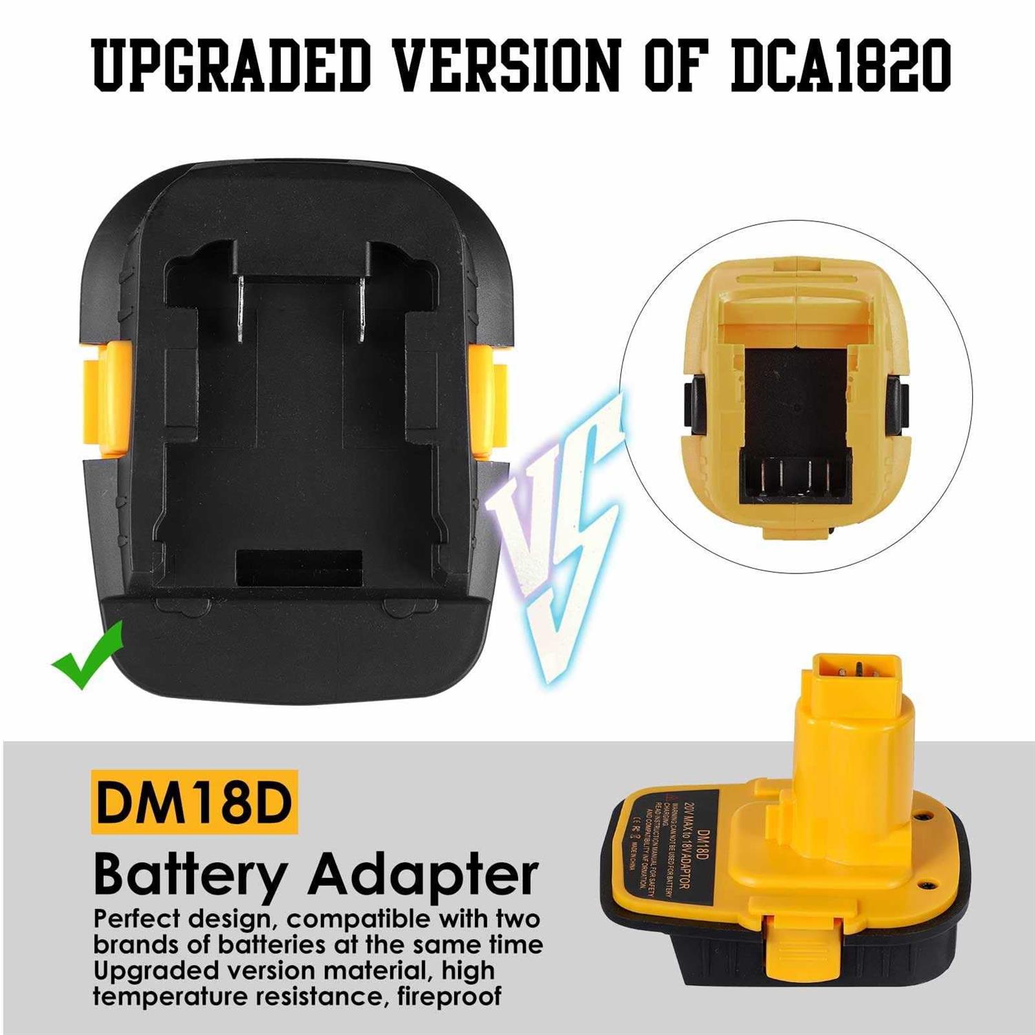 JJXNDO for Dewalt 20V to 18V Battery Adapter 2-Pack DM18D Upgraded Version DCA1820 Converter for Dewalt 18V/20V & for Milwaukee M18 18V Battery to - Image 5