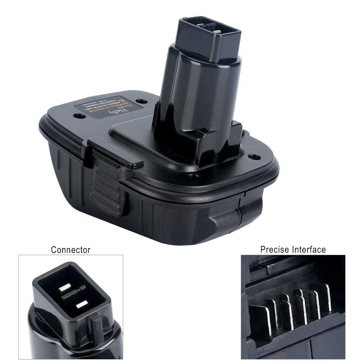 Elefly 2 Pack 18V to 20V Adapter DCA1820 Compatible with Dewalt 20V Lithium Battery DCB206 DCB204 DCB203 - Image 3