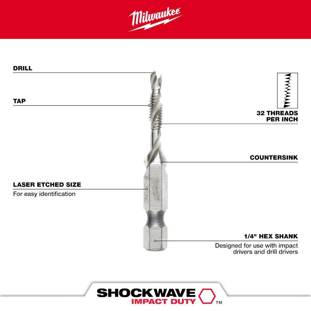 Milwaukee SHOCKWAVE SAE Impact Drill Tap 48-89 - Image 3