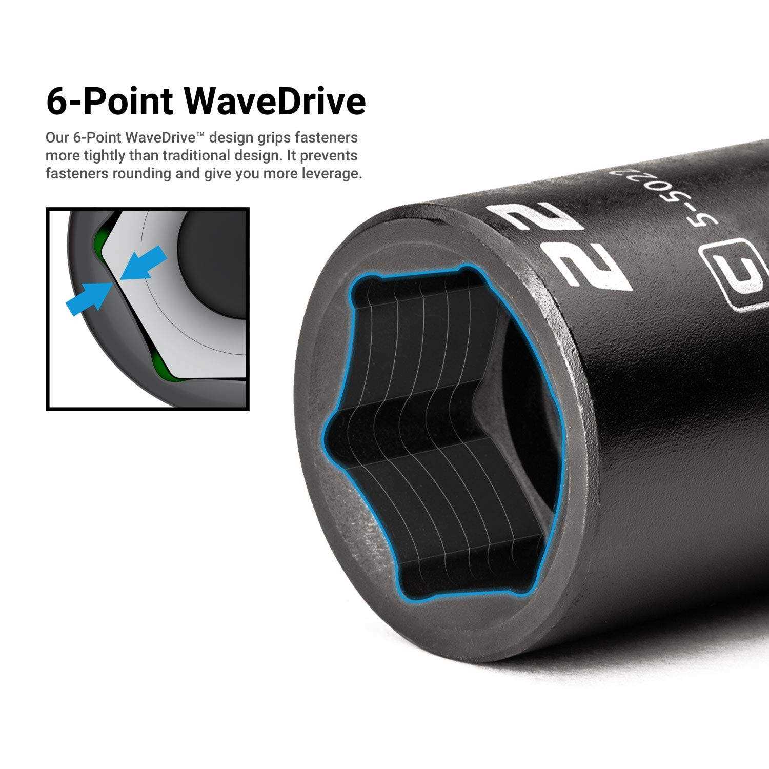 Capri Tools 3/8-in Drive Shallow, Semi-Deep and Deep Impact Socket Set - Image 3