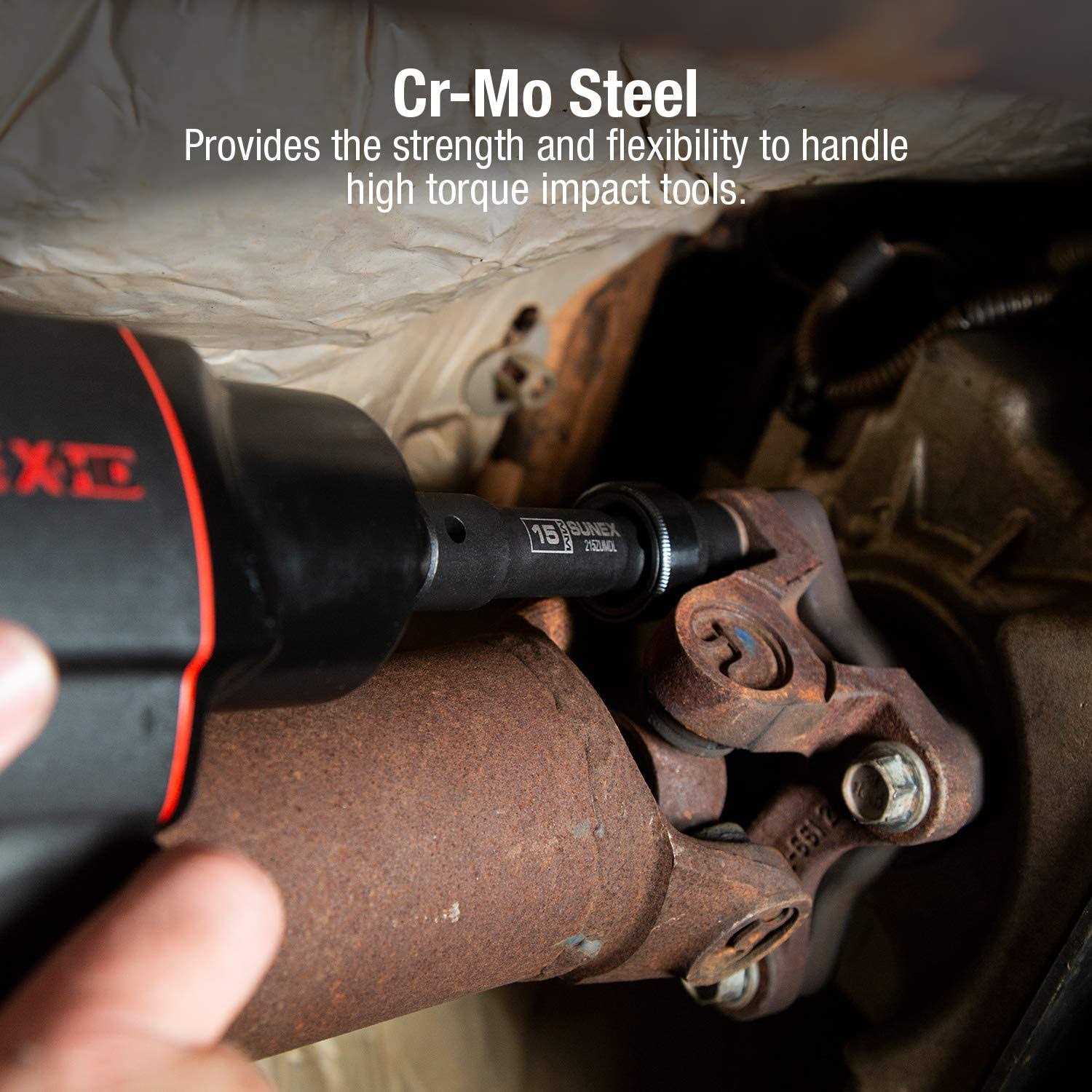 9 Piece 1/2 Drive 12 Point Metric Driveline Socket Set 2695 Sunex - Image 3