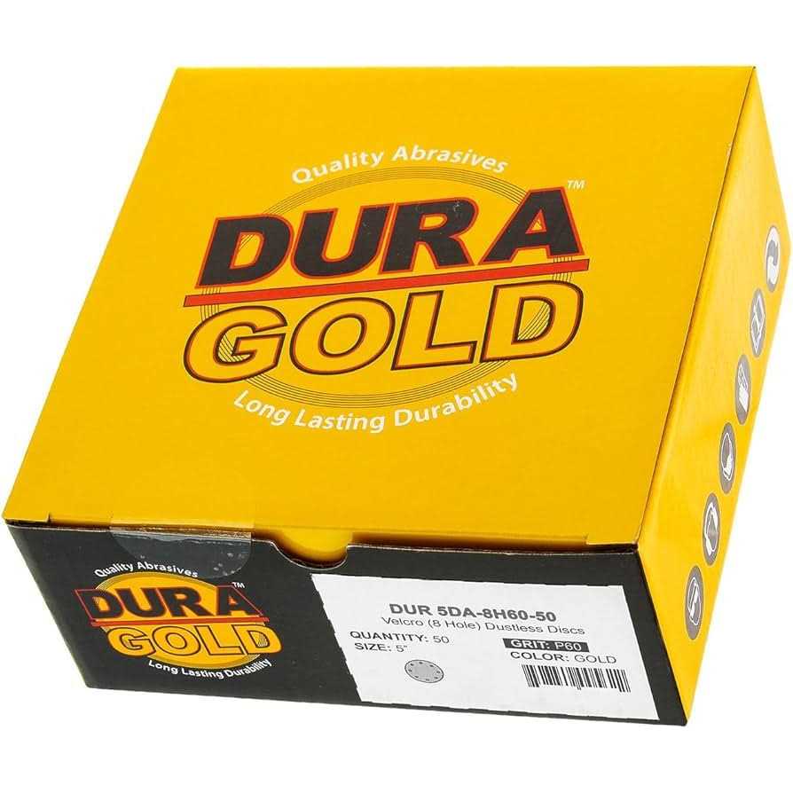Dura-Gold Premium Grit 5 inch Gold Sanding Discs 8-Hole Dustless Hook and Loop for DA Sander - Image 5