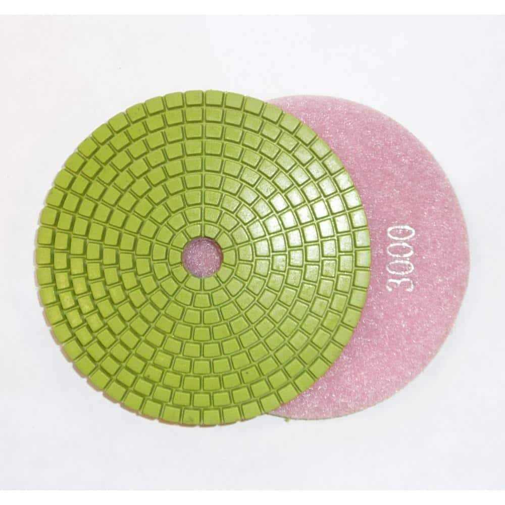 4 in. JHX Wet Diamond Polishing Pads for Granite/Concrete with 4 in. Semi-Rigid Back Holder - Image 5