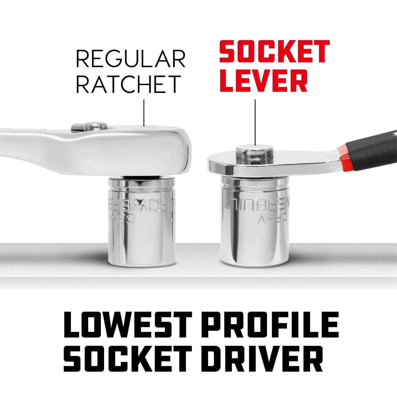 Powerbuilt 2 Piece 1/4 Inch and 3/8 Inch Drive Socket Lever 940009 - Image 3
