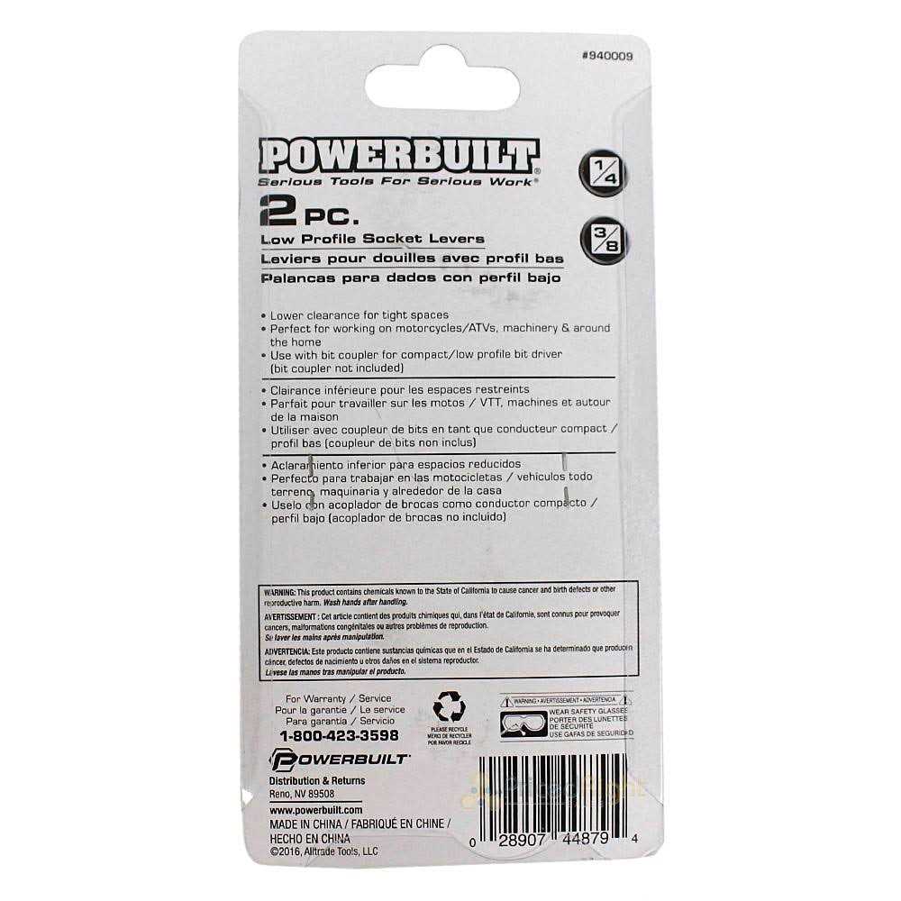 Powerbuilt 2 Piece 1/4 Inch and 3/8 Inch Drive Socket Lever 940009 - Image 4